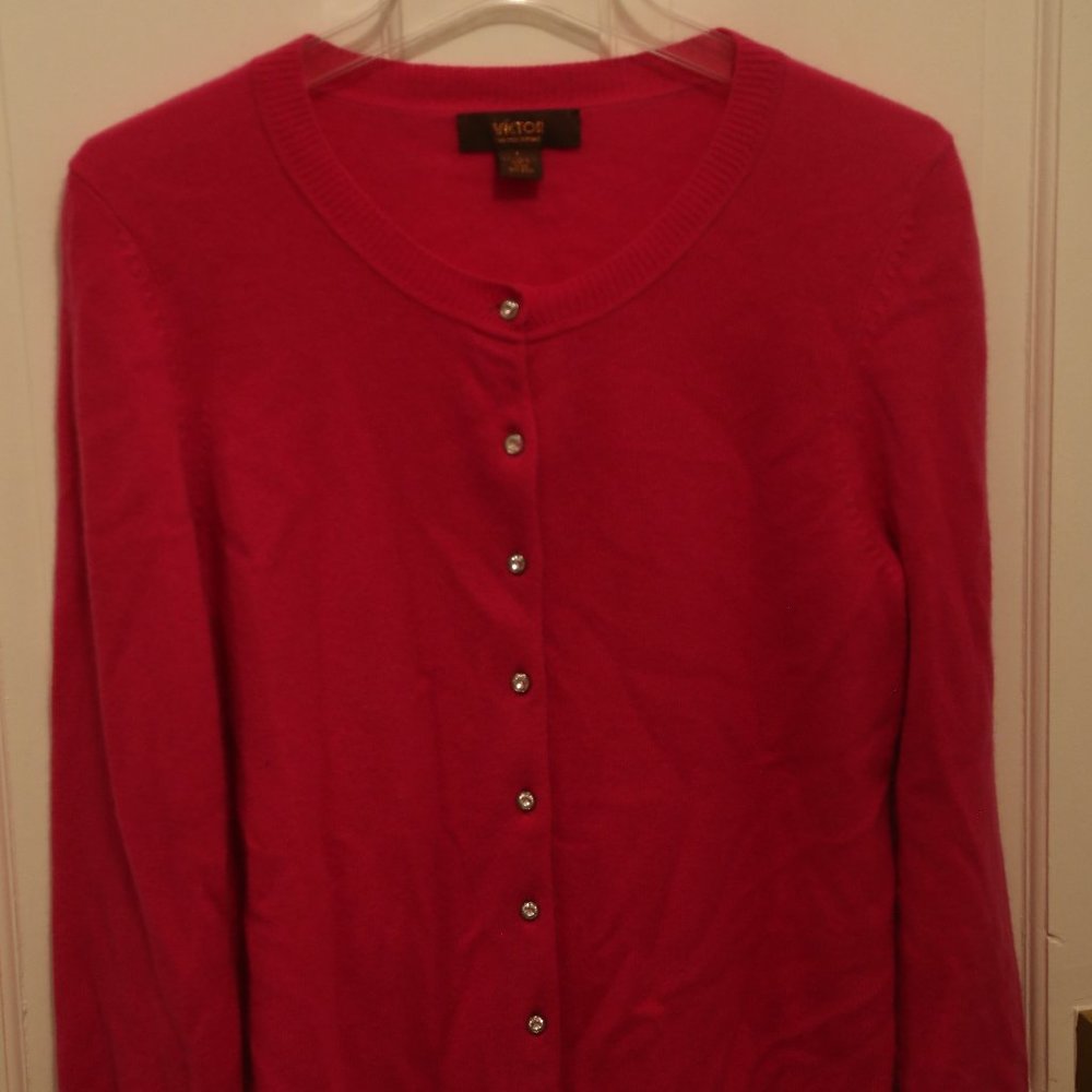 Victor Alfaro Red Cashmere Sweater Sz L